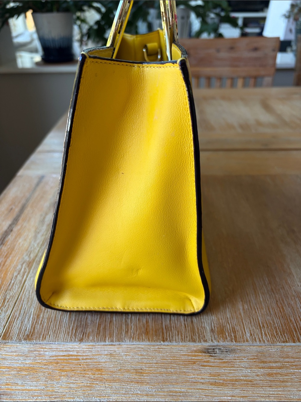 kate spade White Rock Road yellow bag with gold ring handles - Picture 5 of 6